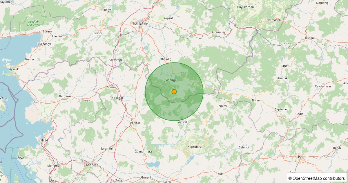 07 Kasım 2025 saat 04:52 - Sındırgı - Aktaş - 4.20ml depreminin harita gösterimi