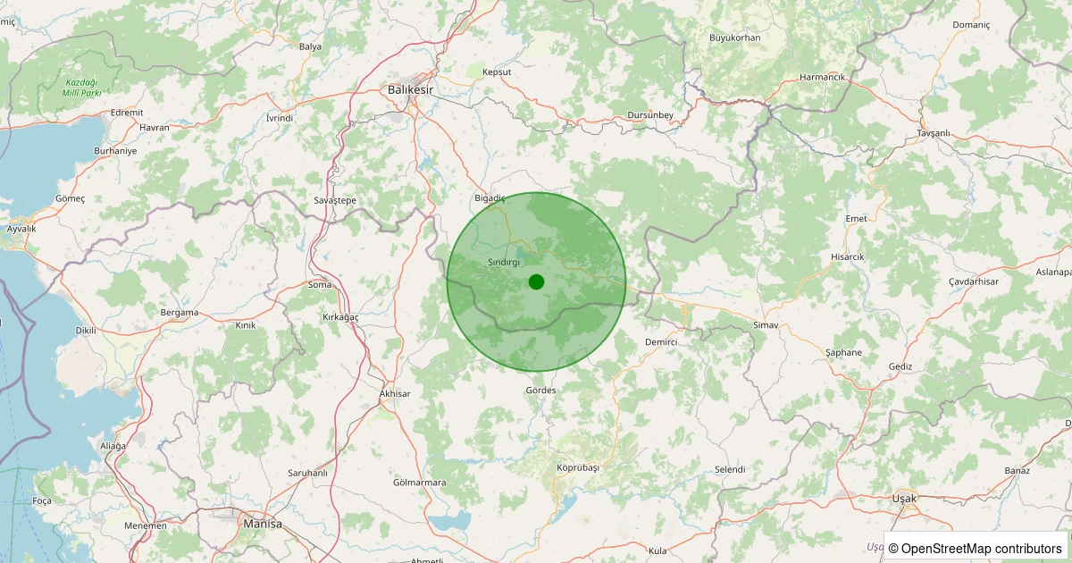 07 Kasım 2025 saat 06:16 - Sındırgı - Işıklar - 1.80ml depreminin harita gösterimi