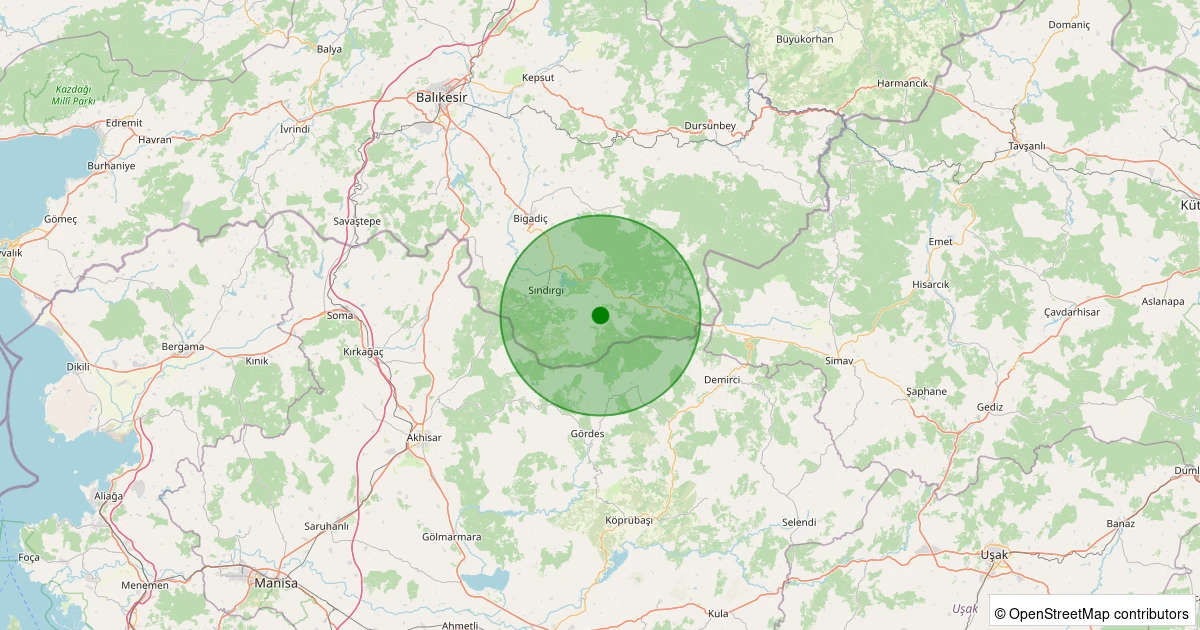 07 Kasım 2025 saat 06:42 - Sındırgı - Büyükdağdere - 1.60ml depreminin harita gösterimi