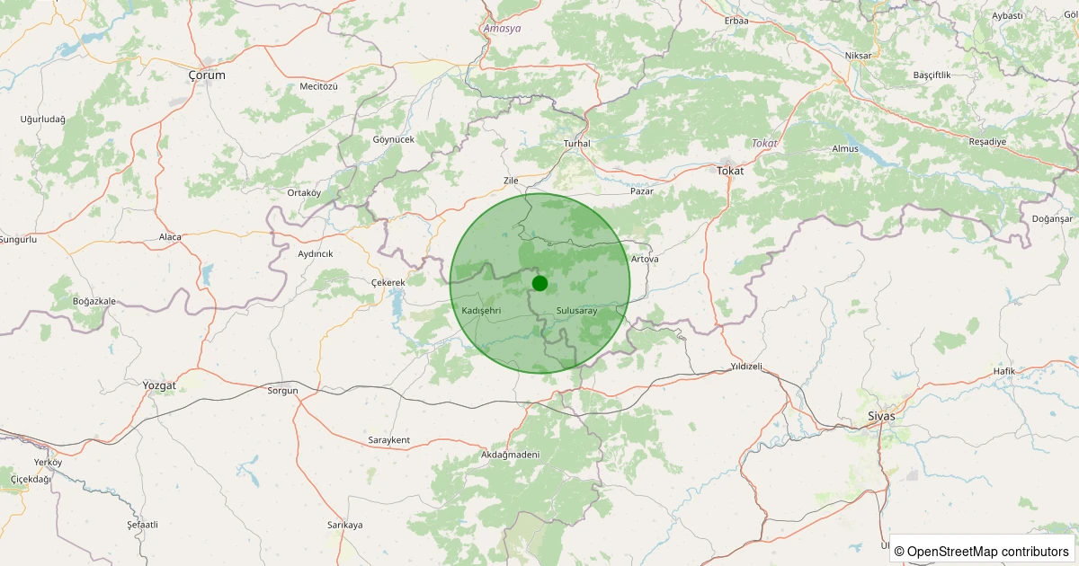 07 Kasım 2025 saat 11:51 - Sulusaray - Malum Seyit Tekke - 2.00ml depreminin harita gösterimi
