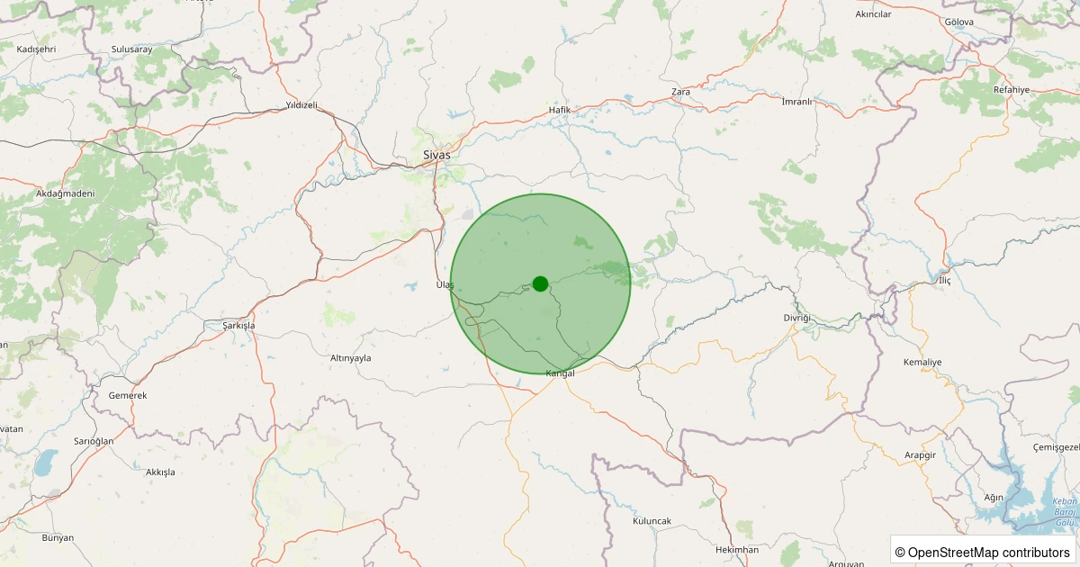 07 Kasım 2025 saat 12:06 - Ulaş - Şenyurt Köyü - 2.30ml depreminin harita gösterimi
