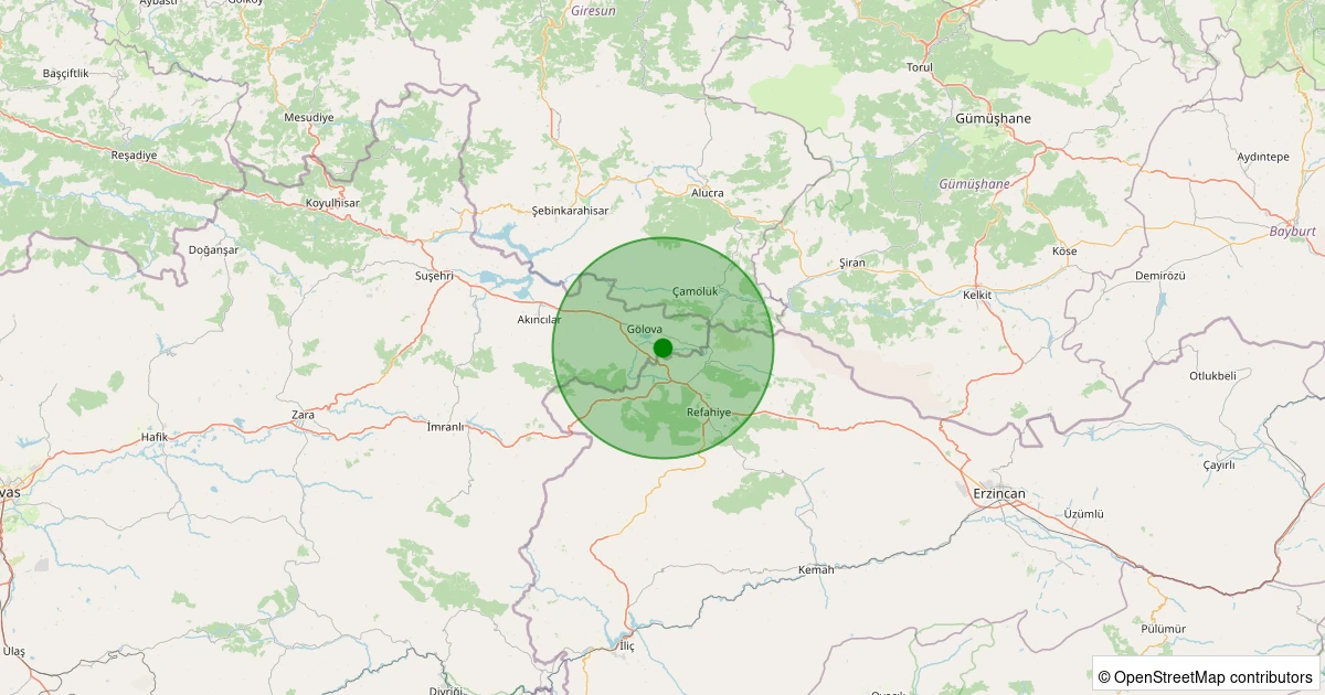 07 Kasım 2025 saat 12:52 - Gölova - Demirkonak Köyü - 2.00ml depreminin harita gösterimi
