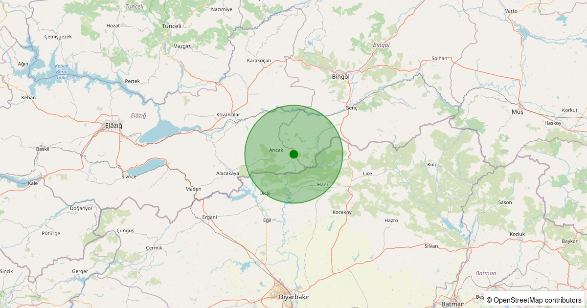 07 Kasım 2025 saat 13:06 - Arıcak - Göründü Köyü - 1.20ml depreminin harita gösterimi