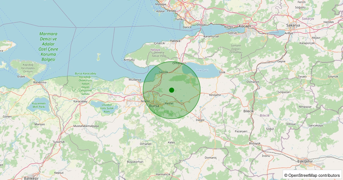 07 Kasım 2025 saat 15:16 - Gürsu - 1.40ml depreminin harita gösterimi