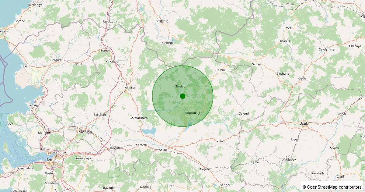 07 Kasım 2025 saat 16:07 - Gördes - Kürekçi - 1.60ml depreminin harita gösterimi