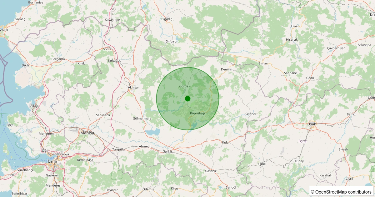 07 Kasım 2025 saat 16:28 - Gördes - Karakeçili - 2.30ml depreminin harita gösterimi