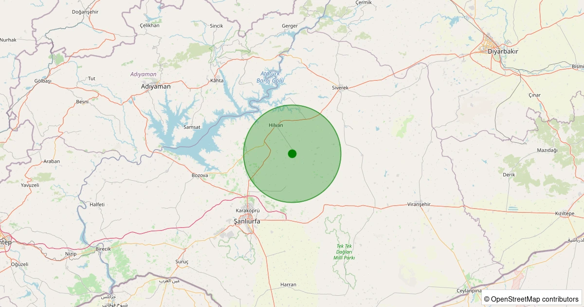 07 Kasım 2025 saat 15:20 - Hilvan - Gölcük - 1.60ml depreminin harita gösterimi