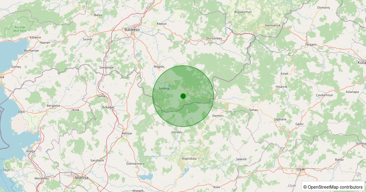 07 Kasım 2025 saat 17:48 - Sındırgı - Büyükdağdere - 1.80ml depreminin harita gösterimi