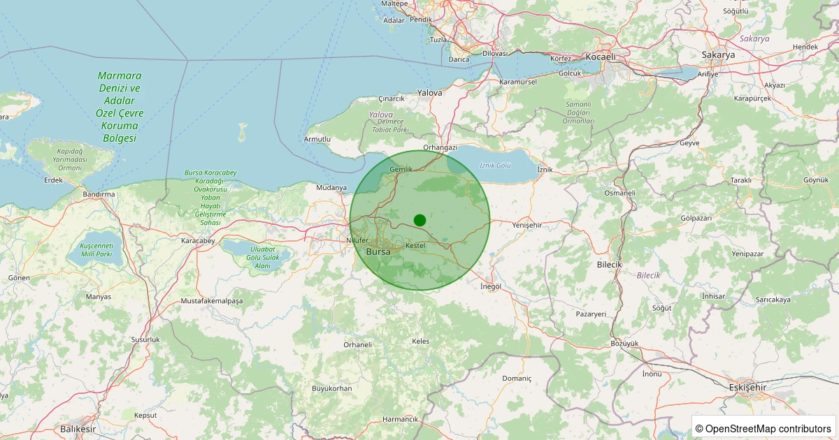 07 Kasım 2025 saat 18:28 - Gürsu - 2.80ml depreminin harita gösterimi