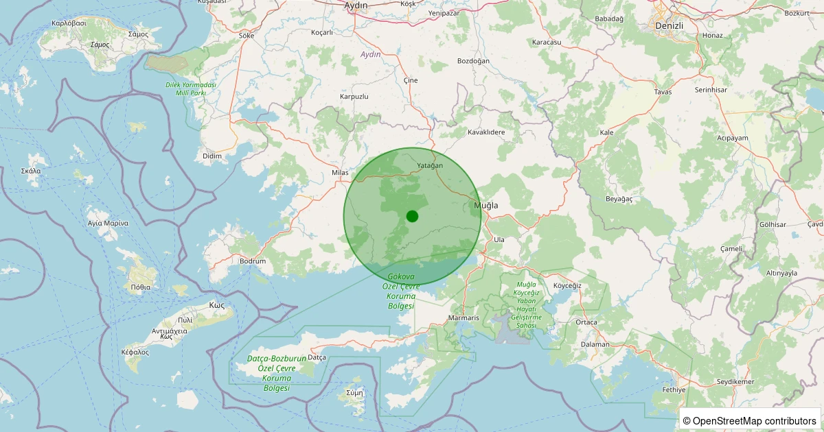 07 Kasım 2025 saat 20:13 - Menteşe - Çırpı - 1.20ml depreminin harita gösterimi