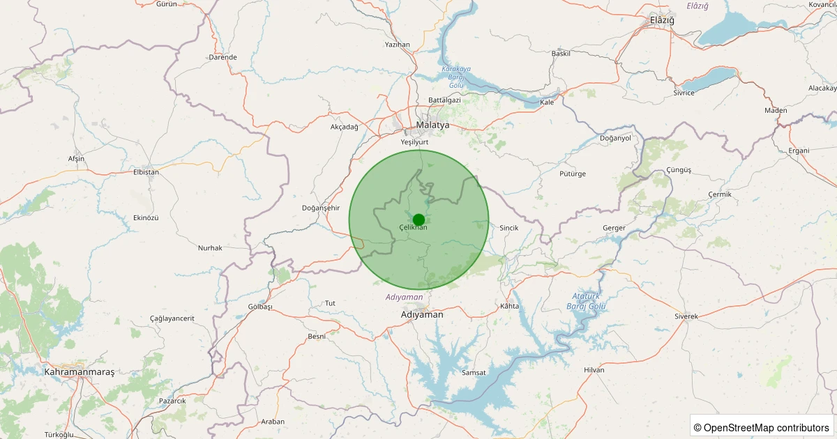 07 Kasım 2025 saat 21:37 - Çelikhan - Gölbağı Köyü - 0.80ML depreminin harita gösterimi