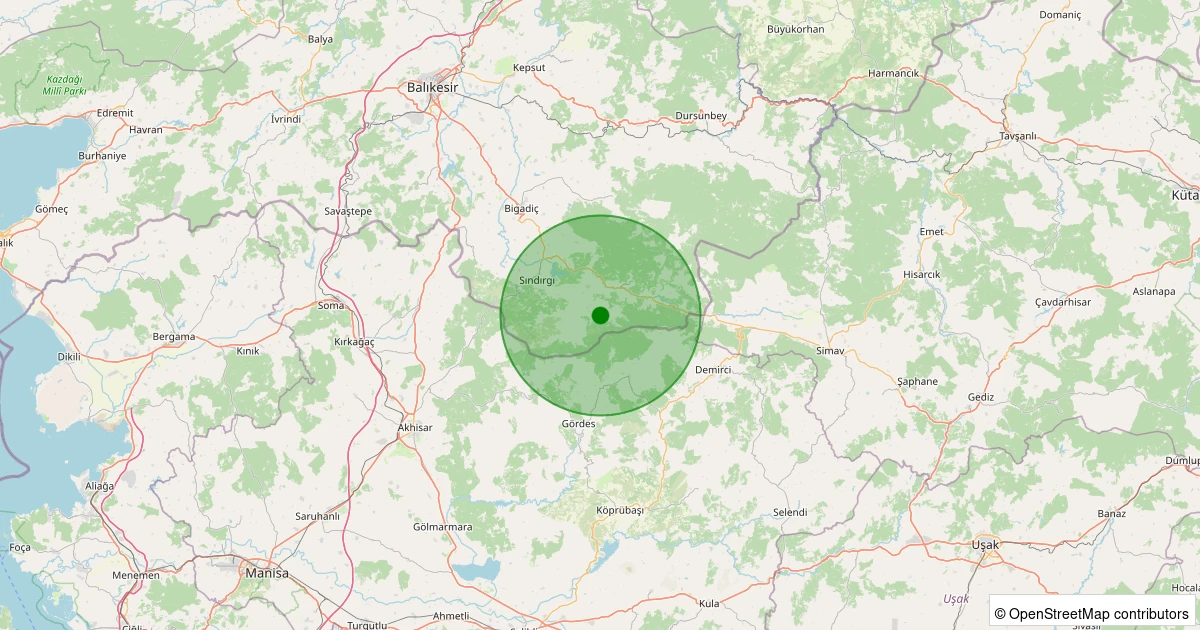07 Kasım 2025 saat 19:04 - Sındırgı - Küçükdağdere - 1.30ml depreminin harita gösterimi