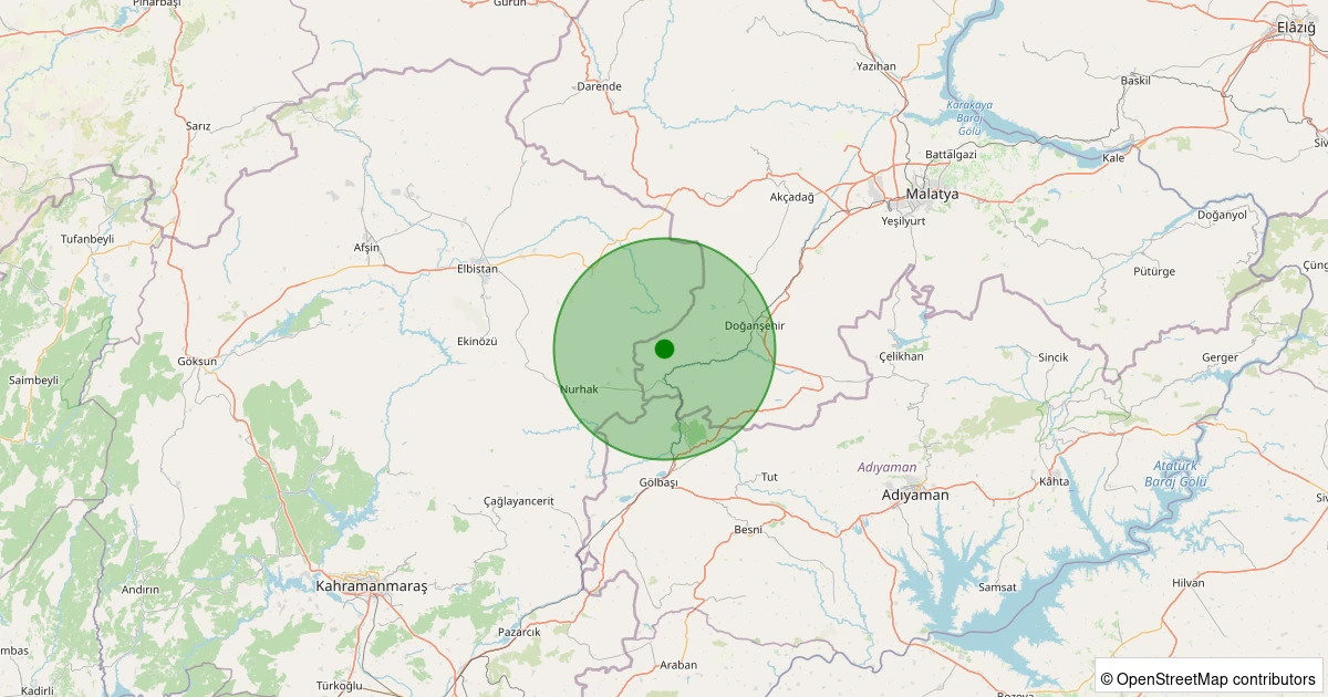 07 Kasım 2025 saat 23:47 - Doğanşehir - Beğre - 1.20ml depreminin harita gösterimi