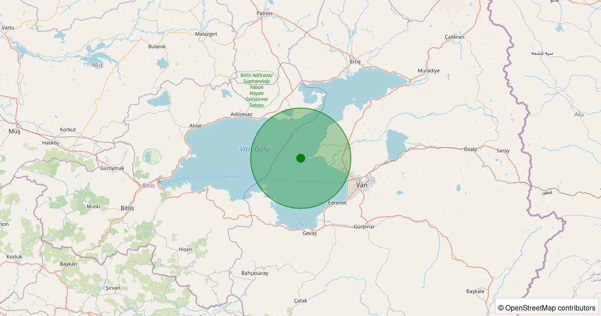 08 Kasım 2025 saat 00:48 - Tuşba - 2.00ml depreminin harita gösterimi
