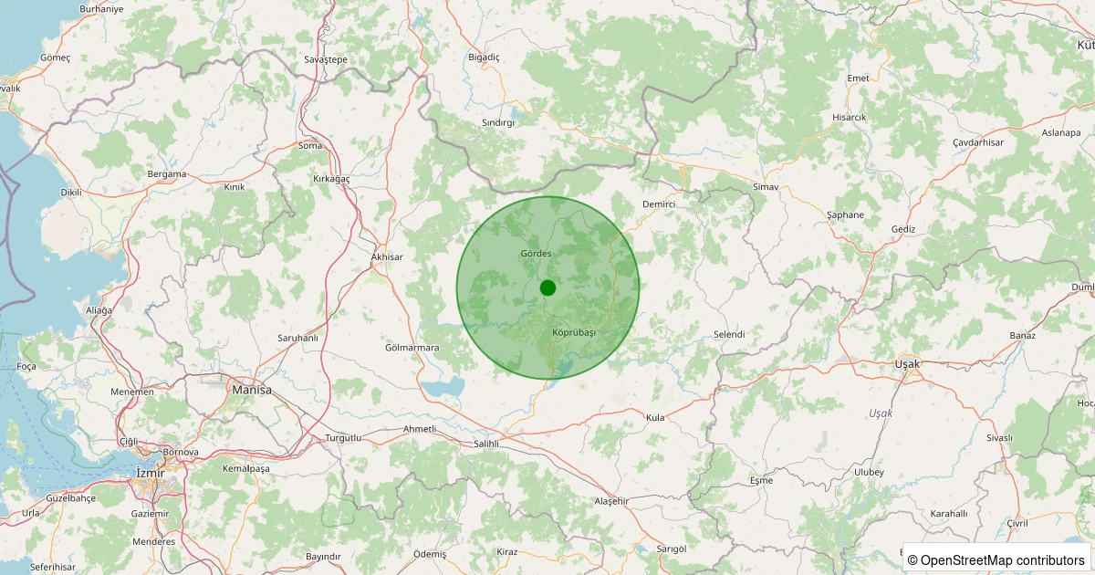 08 Kasım 2025 saat 00:17 - Gördes - Karakeçili - 1.30ml depreminin harita gösterimi