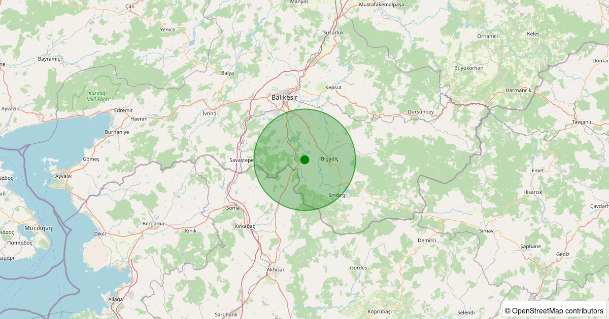 08 Kasım 2025 saat 05:49 - Bigadiç - Hamidiye - 1.60ml depreminin harita gösterimi