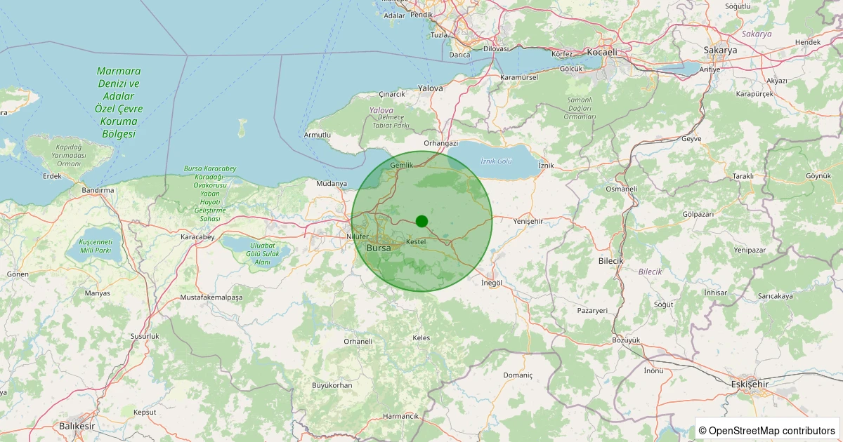 08 Kasım 2025 saat 06:56 - Gürsu - 1.60ml depreminin harita gösterimi