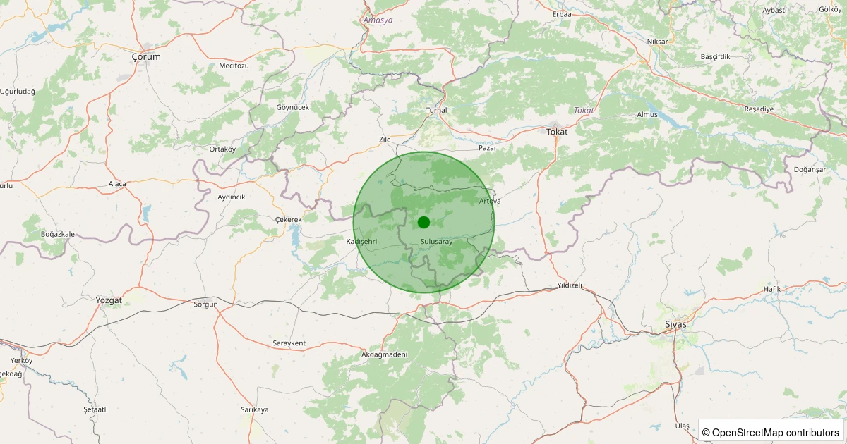 08 Kasım 2025 saat 07:50 - Sulusaray - Malum Seyit Tekke - 1.70ml depreminin harita gösterimi