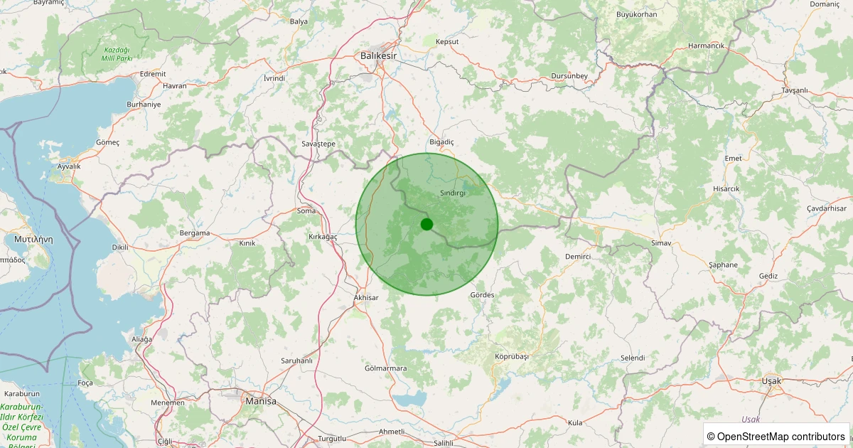 08 Kasım 2025 saat 08:01 - Akhisar - 2.20ML depreminin harita gösterimi