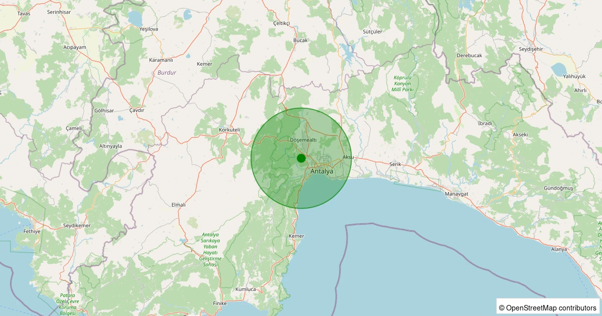 08 Kasım 2025 saat 10:10 - Döşemealtı - Nebiler - 1.60ml depreminin harita gösterimi