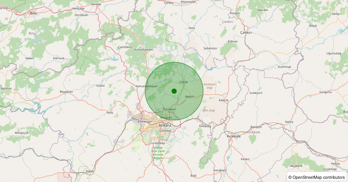 08 Kasım 2025 saat 15:28 - Çubuk - Melikşah - 1.80ml depreminin harita gösterimi