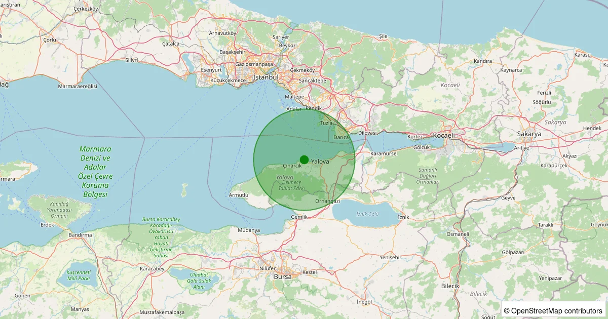 09 Ekim 2025 saat 05:39 - Marmara Denizi - 1.90ML depreminin harita gösterimi