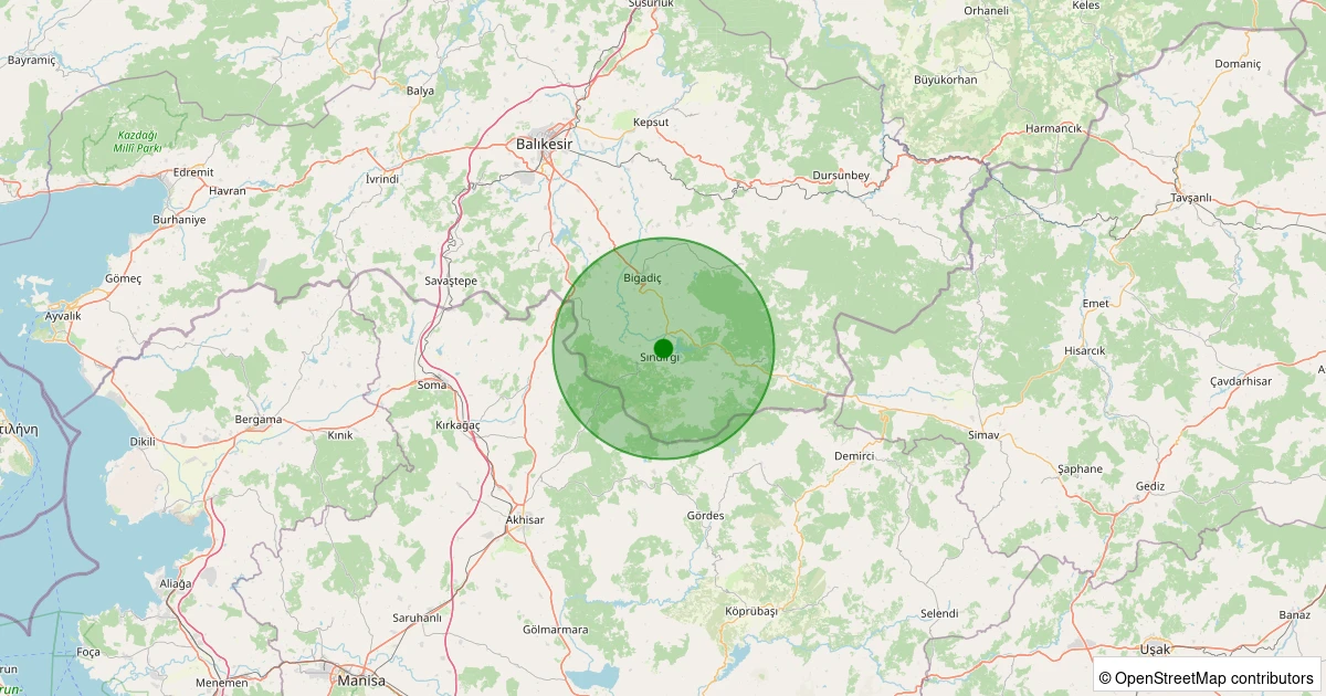 09 Kasım 2025 saat 02:11 - Sındırgı - Çavdaroğlu - 1.10ML depreminin harita gösterimi