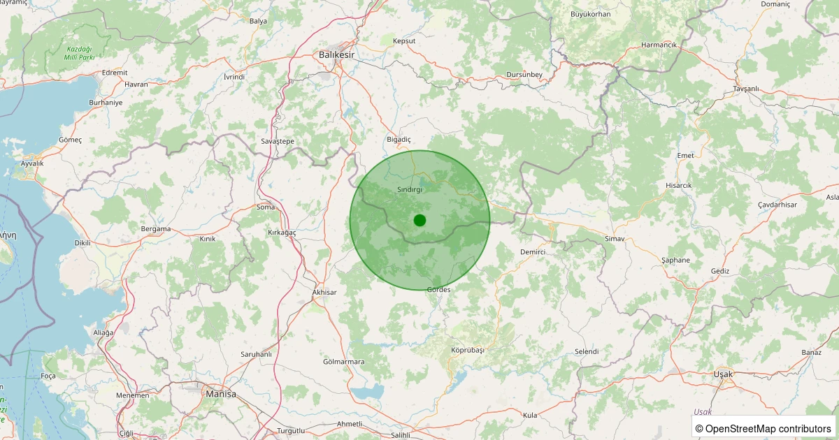 09 Kasım 2025 saat 17:48 - Sındırgı - Bayraklı - 2.00ML depreminin harita gösterimi
