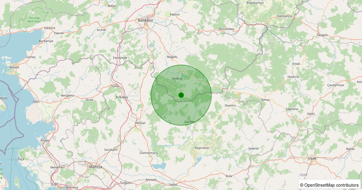 09 Kasım 2025 saat 18:09 - Sındırgı - Kınık - 1.00ml depreminin harita gösterimi