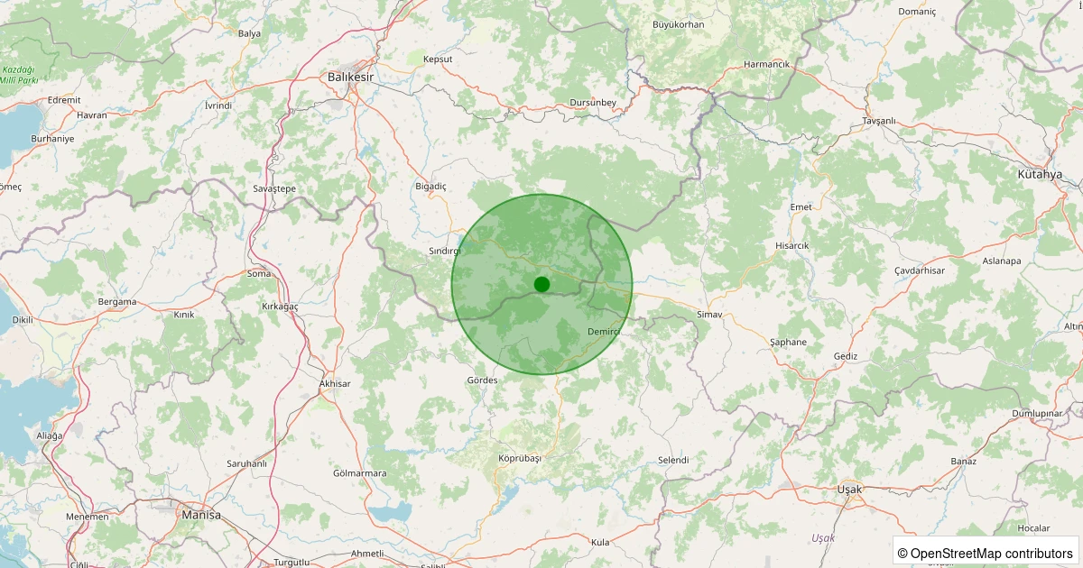 10 Kasım 2025 saat 02:11 - Sındırgı - Devletlibaba - 2.20ML depreminin harita gösterimi