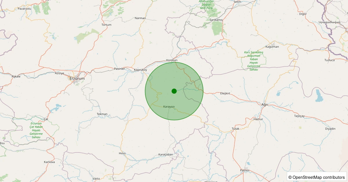 10 Kasım 2025 saat 04:12 - Karayazı - Çayırbeyli - 2.60ml depreminin harita gösterimi