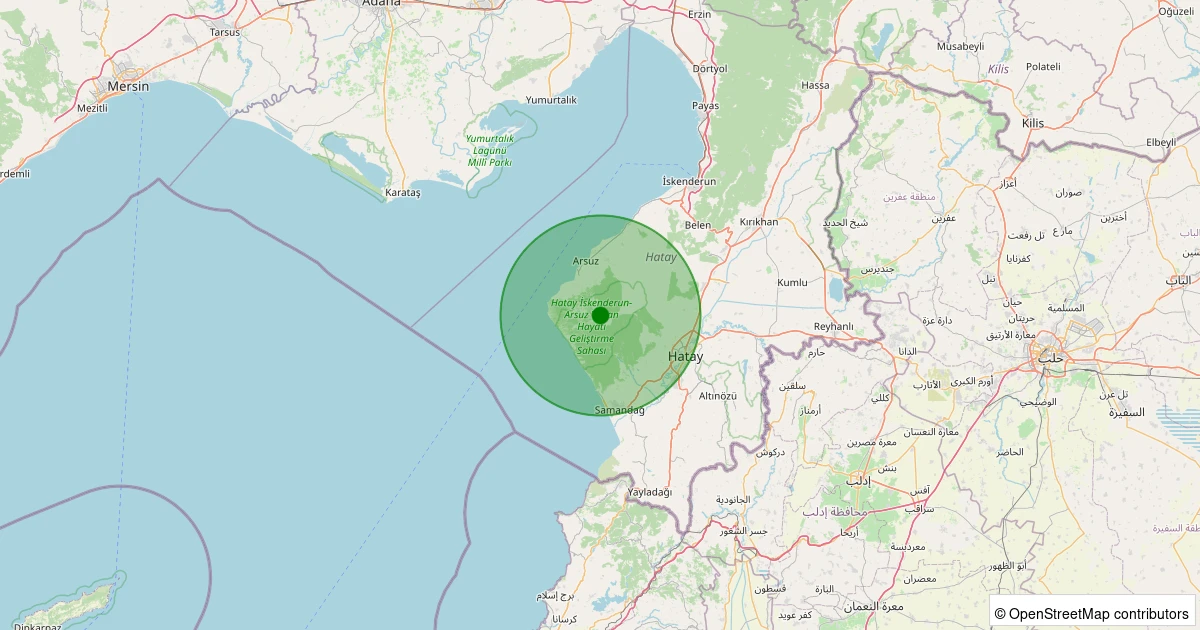 10 Kasım 2025 saat 04:35 - Arsuz - Avcılarsuyu - 1.30ml depreminin harita gösterimi