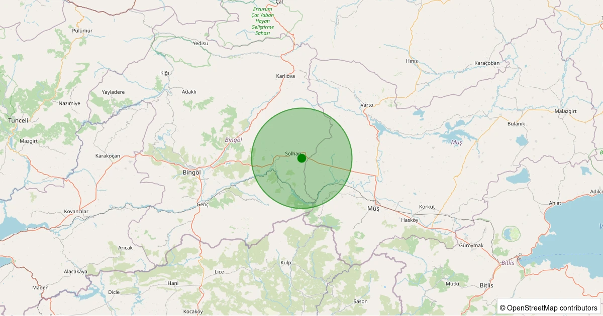 10 Kasım 2025 saat 04:36 - Solhan - Arakonak/Kültür - 1.80ml depreminin harita gösterimi