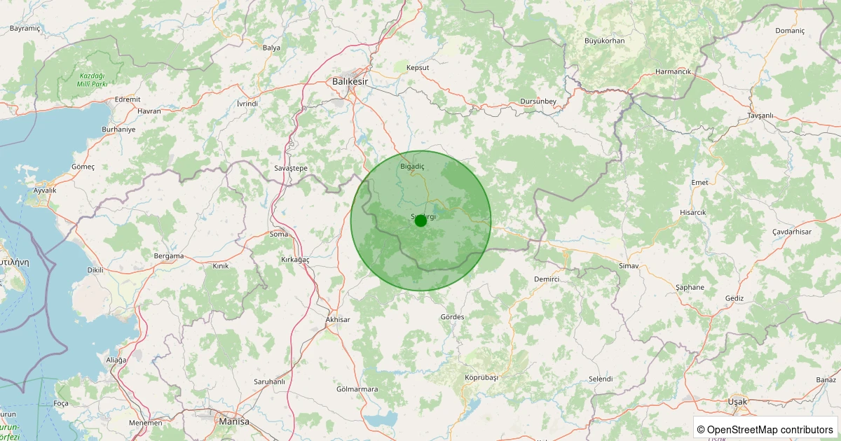 10 Kasım 2025 saat 06:38 - Sındırgı - Yaylacık - 3.10ML depreminin harita gösterimi