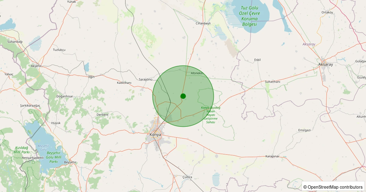 10 Kasım 2025 saat 12:10 - Selçuklu - Yazıbelen Köyü - 1.20ml depreminin harita gösterimi