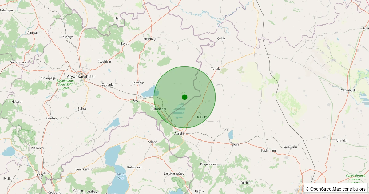 11 Kasım 2025 saat 05:39 - Sultandağı - Üçkuyu/Yeşilyurt Köyü - 2.20ml depreminin harita gösterimi