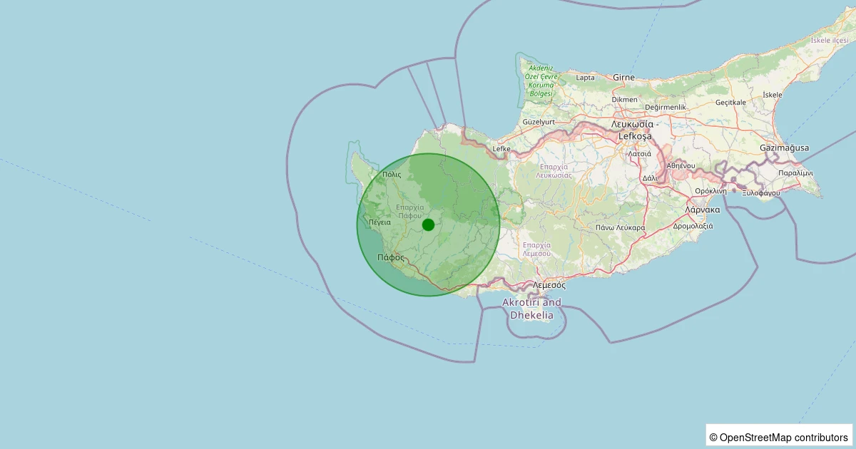 12 Kasım 2025 saat 12:48 - KIBRIS - 2.30ml depreminin harita gösterimi