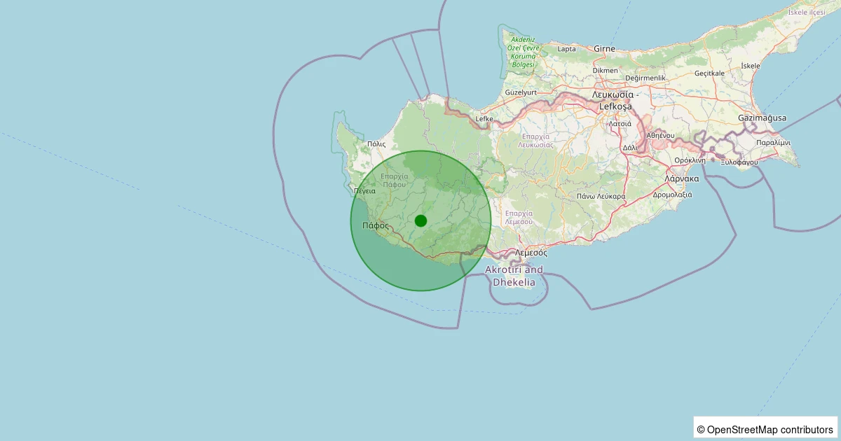 12 Kasım 2025 saat 13:08 - KIBRIS - 2.70ml depreminin harita gösterimi