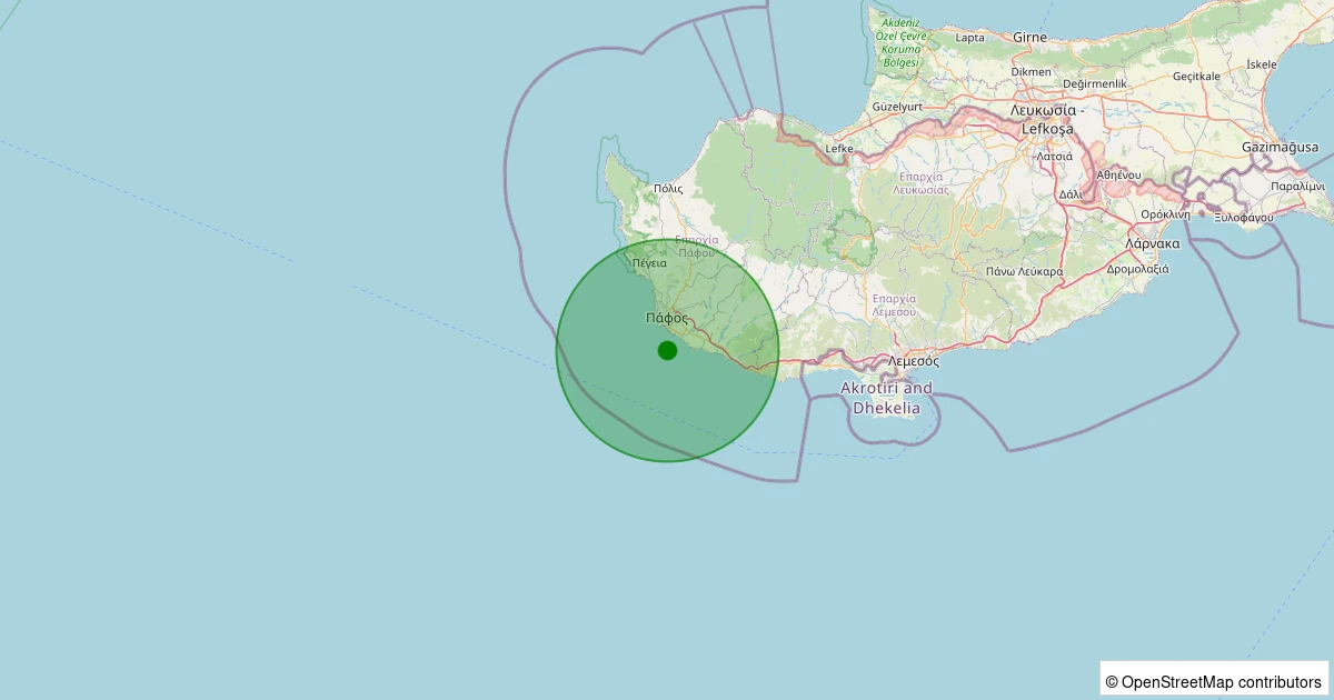 12 Kasım 2025 saat 13:30 - Akdeniz - 2.30ML depreminin harita gösterimi