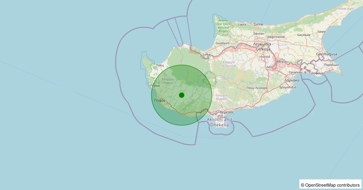 12 Kasım 2025 saat 20:35 - KIBRIS - 2.30ml depreminin harita gösterimi