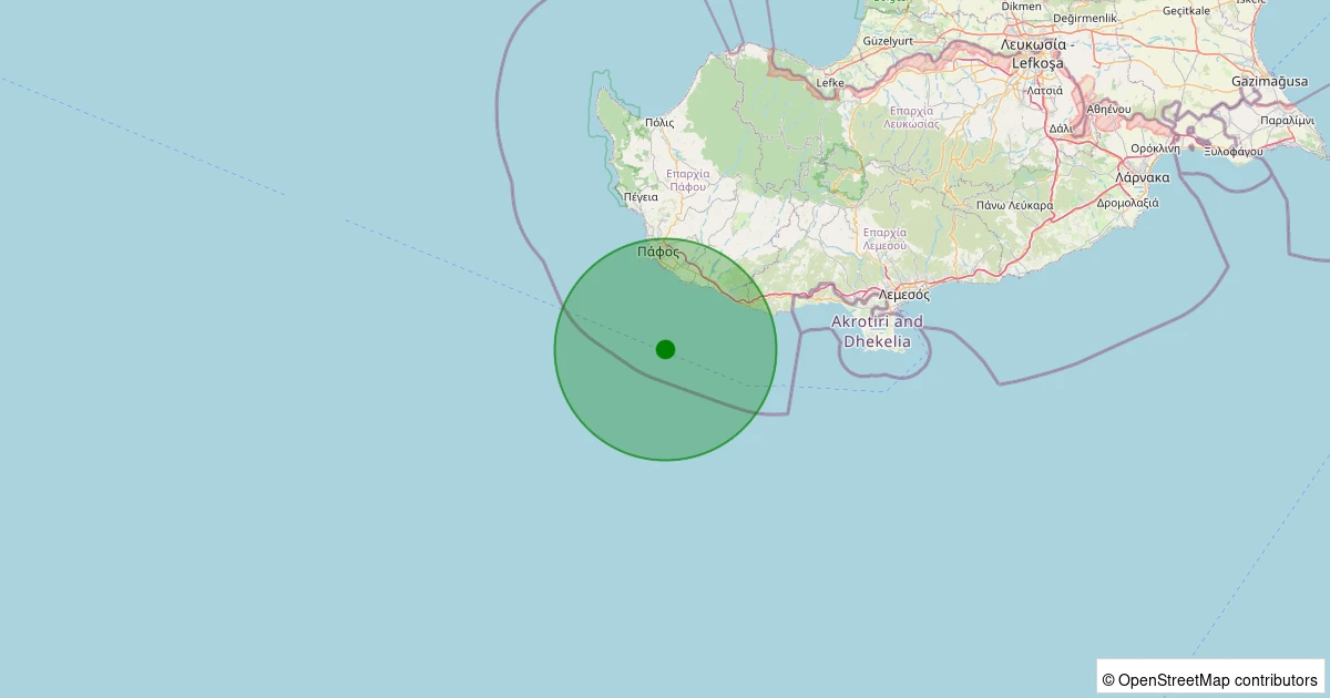 12 Kasım 2025 saat 23:04 - Akdeniz - 2.40ML depreminin harita gösterimi