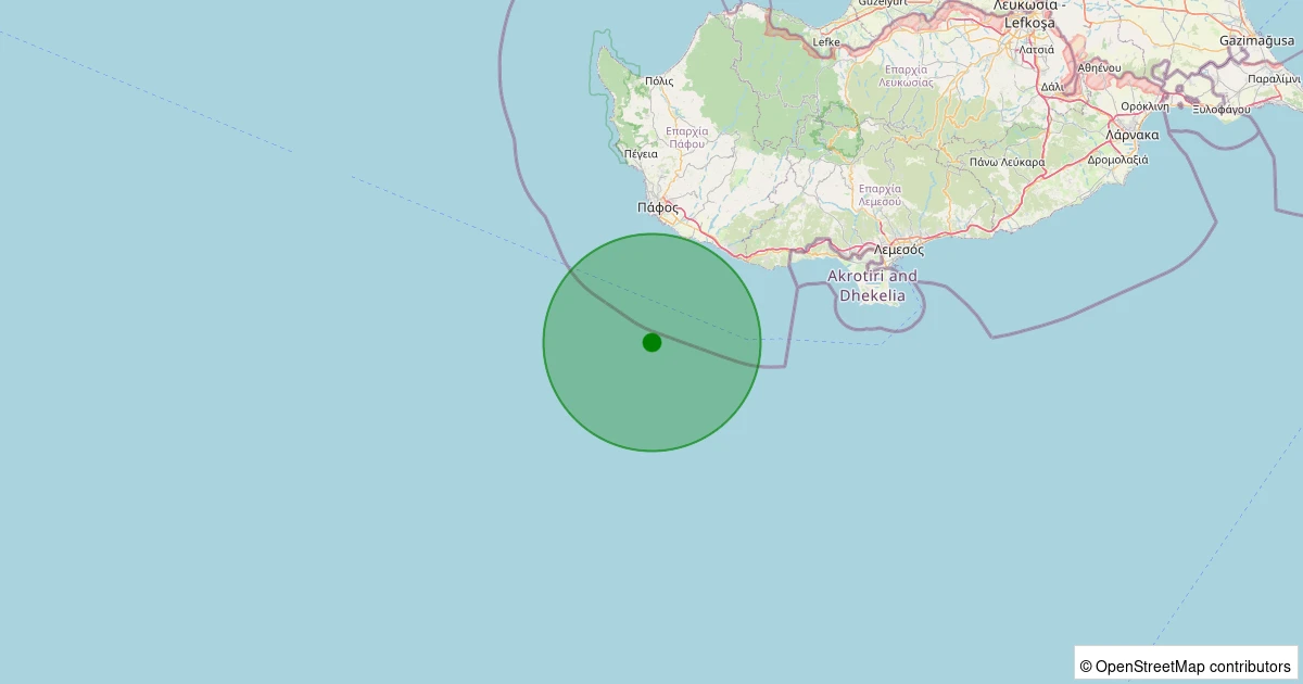 12 Kasım 2025 saat 23:27 - Akdeniz - 3.10ML depreminin harita gösterimi