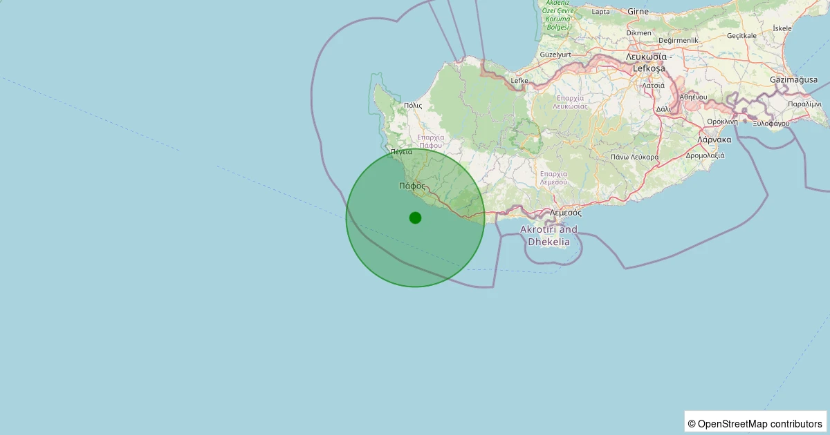 12 Kasım 2025 saat 23:23 - Akdeniz - 2.70ML depreminin harita gösterimi