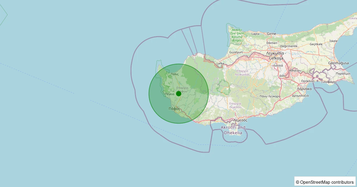 13 Kasım 2025 saat 03:40 - KIBRIS - 2.20ml depreminin harita gösterimi
