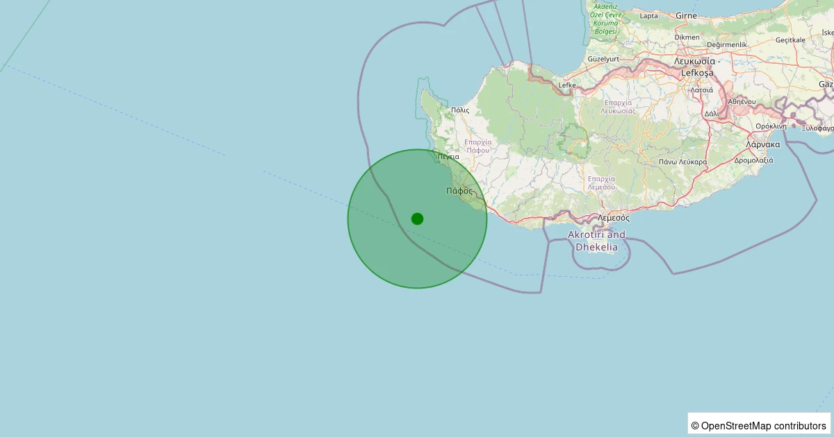 13 Kasım 2025 saat 07:46 - Akdeniz - 3.80ML depreminin harita gösterimi