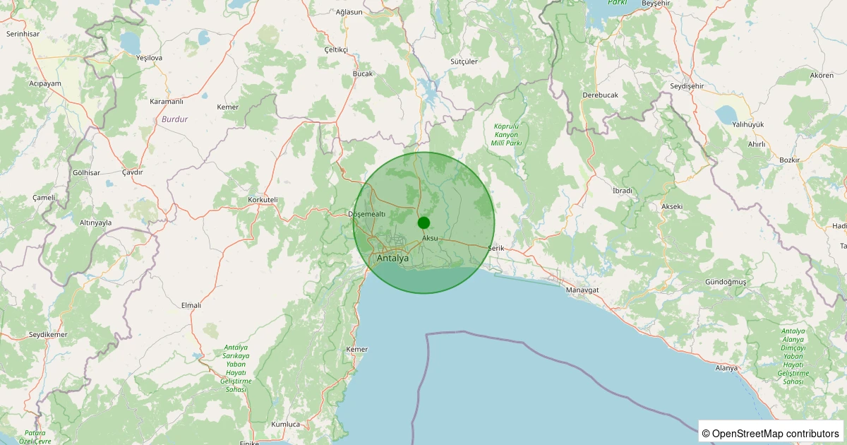 13 Kasım 2025 saat 18:54 - Kepez - Varsak - 3.20ml depreminin harita gösterimi