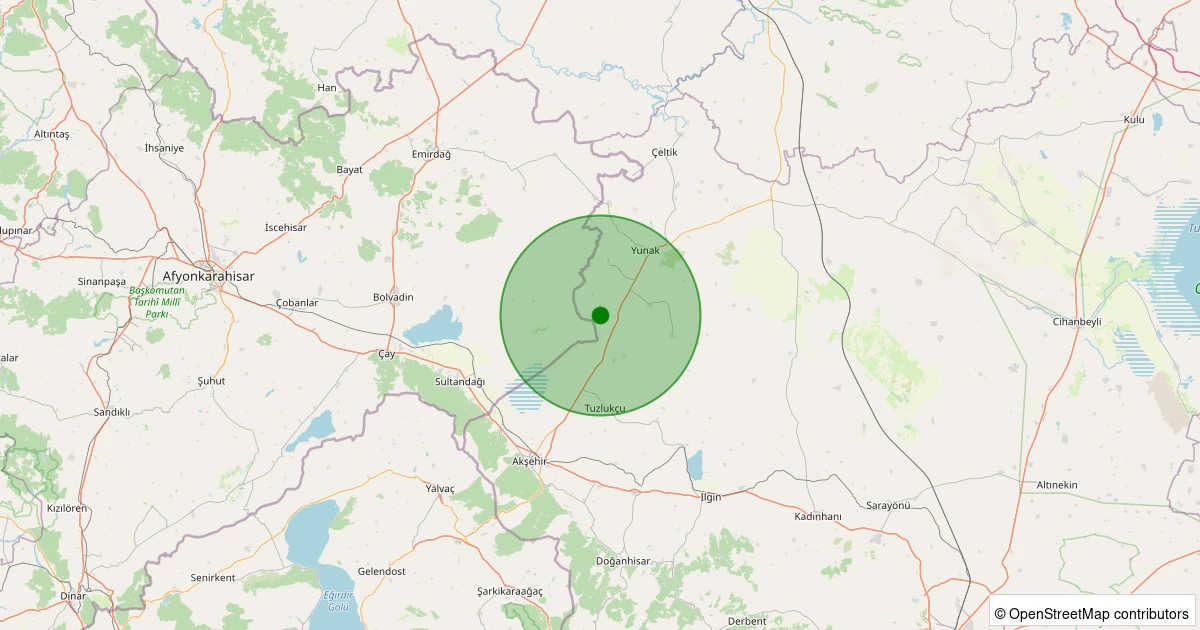 14 Kasım 2025 saat 01:22 - Yunak - Cebrail - 1.30ml depreminin harita gösterimi