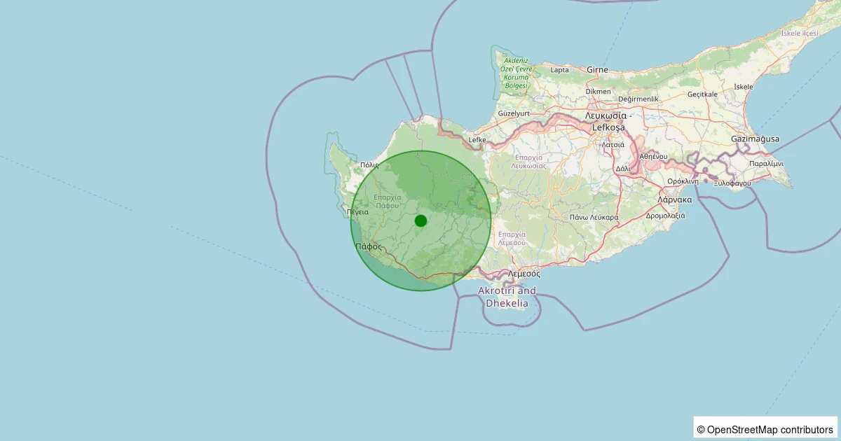 12 Kasım 2025 saat 19:07 - KIBRIS - 2.40ml depreminin harita gösterimi