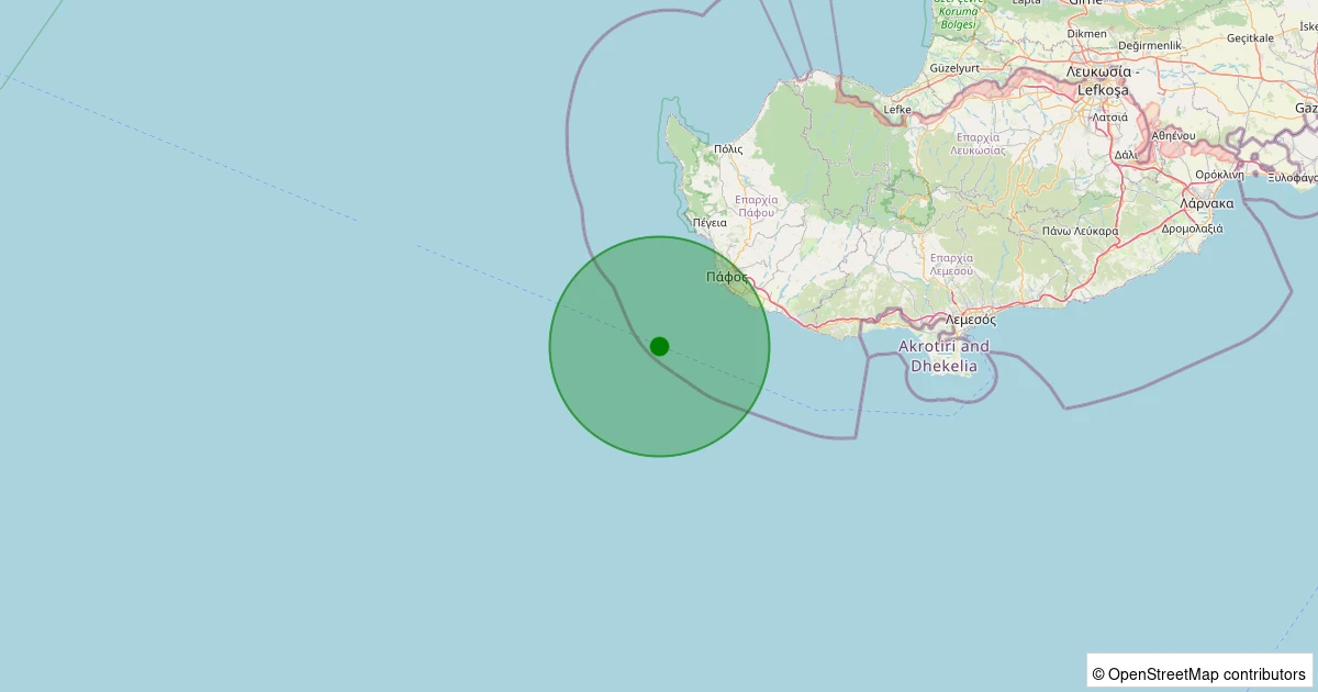 15 Kasım 2025 saat 01:46 - Akdeniz - 2.90ML depreminin harita gösterimi