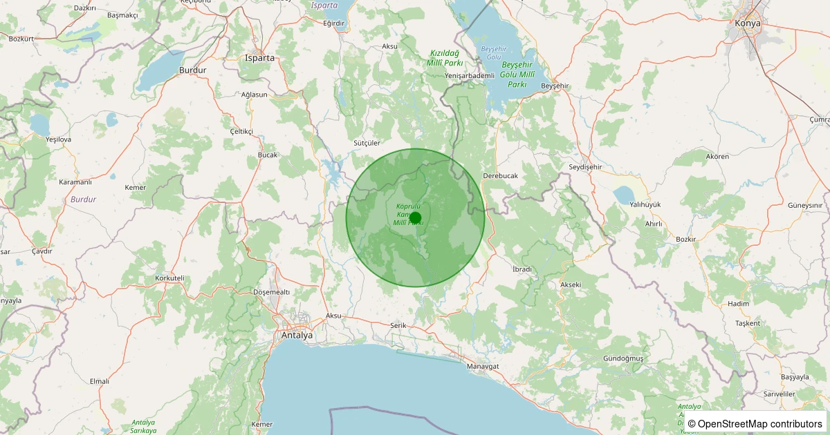 15 Kasım 2025 saat 05:21 - Manavgat - Gaziler - 1.60ML depreminin harita gösterimi